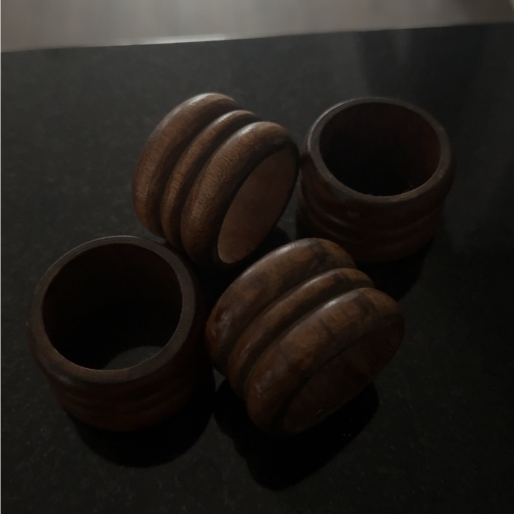 Elegant Brown Wooden Rings